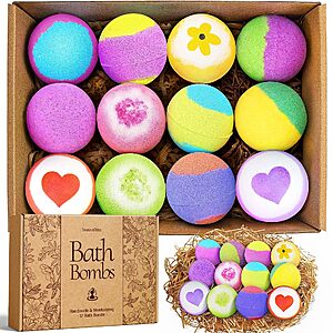 SeasonBliss Bath Bombs for Women, Easter Basket Stuffers, 12 Pack Bubble Shower Bombs Set Total 26.3OZ, Natural Bath Bomb with Shea Butter & Safe Oil $9.99