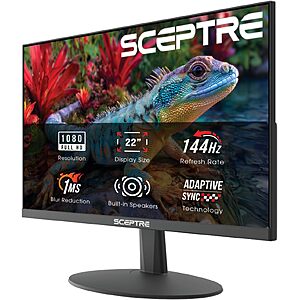 22" Sceptre E225W-FW144G FHD 1080p 144Hz LED Gaming Monitor w/ Built-In Speakers (Black) $64.97 + Free Shipping