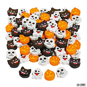Bulk Mini Halloween Face Emoji Eraser Assortment - 144 pc