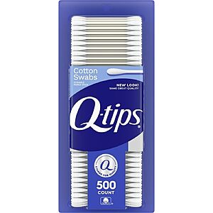 Q-tips Cotton Swabs, Original, For Home, First Aid and Beauty, 100% Cotton, 500 Count $1.36