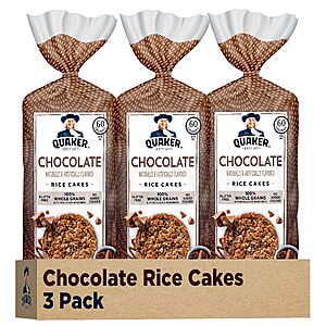 3-Pack 7.23-Oz Quaker Large Chocolate Rice Cakes $8.61 w/ S&S + Free Shipping w/ Prime or on $35+
