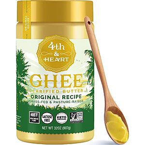 $23.09 4th & Heart Grass-Fed Ghee 32oz w/ Coupon, FS w/Prime – YMMV