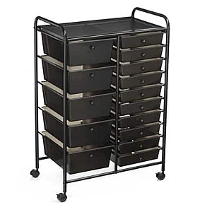 15-Drawer Rolling Cart by Simply Tidy (Black) $59.99 + Free Shipping