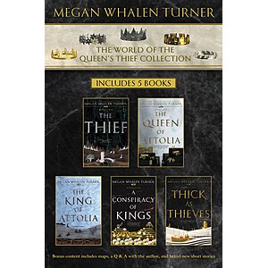 $3.99 | World of the Queen's Thief Collection: The Thief, The Queen of Attolia, The King of Attolia, A Conspiracy of Kings, Thick as Thieves (eBook) by Megan Whalen Turner