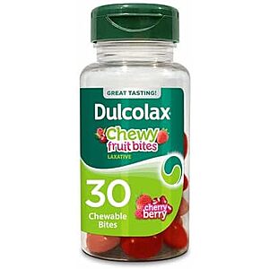 [SnS, AC] $1.58 | 30-Count Dulcolax Saline Fast-Acting Laxative Chewy Fruit Bites (Cherry Berry) at Amazon
