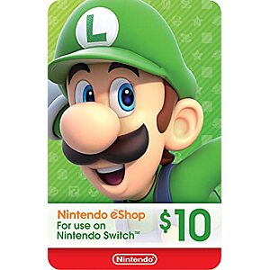 $8.98* | $10 Nintendo eShop Gift Card (Digital Code) at Amazon