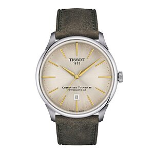 Tissot Chemin des Tourelles, Swiss Powermatic 80, 42 mm, Silver Dial, Men's Watch $525