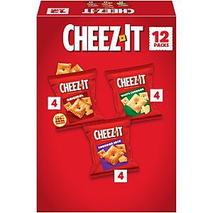 Cheez-It Cheese Crackers Variety Pack, 12.1oz Box (12 Packs) $5.29 + Free S&H w/ Prime or $35+