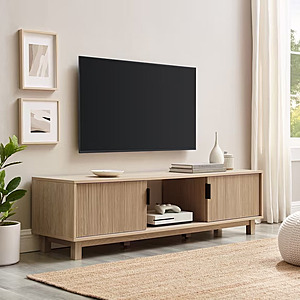 58" Walker Edison Mid-Century Modern 2-Door Reeded TV Stand for TVs up to 65" (Coastal Oak) $113.76 + Free Shipping