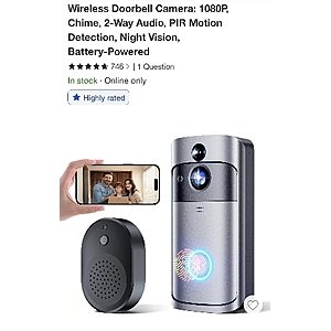 VVEATOOL Wireless Doorbell Camera- 70% Off $59.99