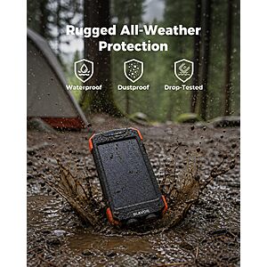 Solar Power Bank 10,000mAh Portable Wireless Charger for Cell Phones $25