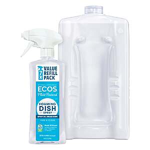 ECOS Foaming Dish Soap Spray, Free & Clear, 16 fl oz + 96 fl oz Refill $21.99 Free Shipping Costco.com