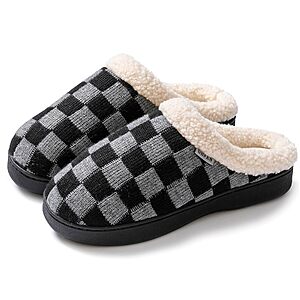 $7 FS Prime AMAZON UBFEN Mens Womens Slippers Classic Plaid Winter Warm with Memory Foam Fluffy House Shoes (color choice)