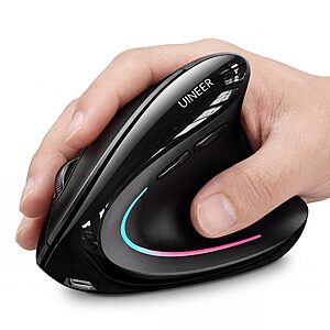 Uineer Wireless Bluetooth Rechargeable Vertical LED Ergonomic Mouse $9.99 + Free Shipping w/ Prime or on $35+