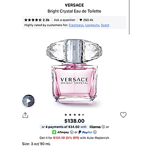 Designer Fragrances - Versace, Chloe, Marc Jacobs, Mugler, Carolina Herrera, etc... $59.99