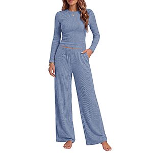 Ekouaer Lounge Sets for Women 2 Piece Long Sleeve Fall Pajamas Set $12.99