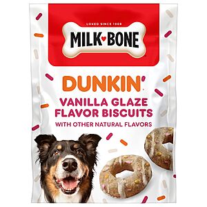 $2.84 S&S Milk-Bone Dunkin’ Vanilla Glaze Flavor Dog Biscuits, 8 Oz.  AMAZON