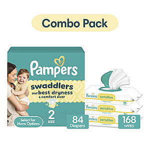 Pampers Swaddlers Diapers & Wipes Bundles $26.21