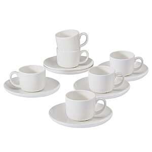 Mikasa Set of 6 Espresso Cups & Saucers $24.99 Free Shipping Costco.com