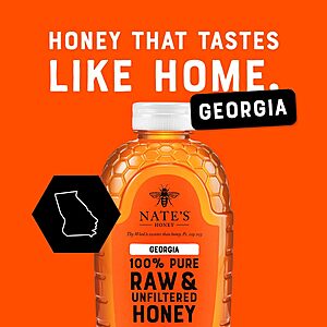 $8.57: Nate's Georgia 100% Pure Raw & Unfiltered Honey, 32 oz Squeeze Bottle