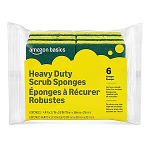 30% off Dual-Sided Scrub Sponges, Yellow/Green, 6-Pack with S&S $2.23
