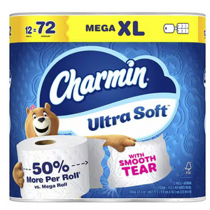 12-Ct Charmin Ultra Mega XL Toilet Paper Rolls + $25 Walgreens Cash + $15 P&G Rebate, 3 for $51.17