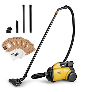Eureka 3670M Canister Cleaner, Lightweight Powerful Vacuum for Carpets and Hard Floors, w/ 5bags,Yellow $67.96