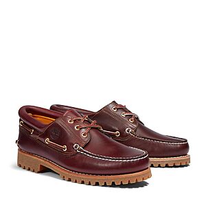 $99.27-140 AC (select sizes) Timberland Men's Authentic 3-Eye Lug Handsewn Boat Shoes BROWN or Burgundy