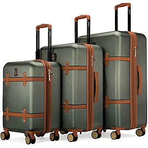 Badgley Mischka - Grace 3 Piece Expandable Retro Luggage Set $217.99