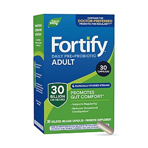Nature's Way Fortify Daily Pre+Probiotic for Adults, 30 Billion CFUs, 30 ct $13.64