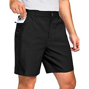 Pudolla Men's 7"/9" Stretch Breathable Golf Shorts w/ 3 Pockets (Various) $9.99 + Free Shipping w/ Prime or on $35+