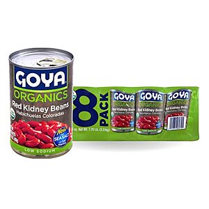 [SnS] $8.28 | 8-Pack 15.5-Oz Goya Organic Red Kidney Beans at Amazon ($1.03 each)
