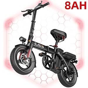 UPlee GS3 14" 48V 500W Folding Electric Bike (8Ah) $157.01, (15Ah) $166.86 & More + Free Shipping
