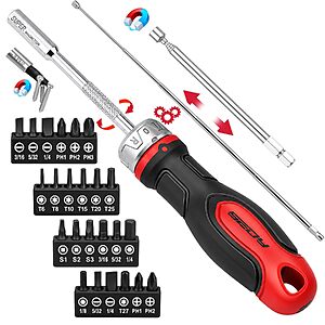 Prime Members: SEDY 26-Piece Ratcheting Screwdriver Bit Set w/ Magnetic Extension Rod $9.99 + Free Shipping