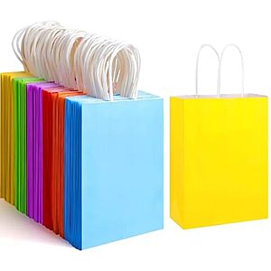 [SnS] $7.26* | 32-Pc XPCARE Kraft Paper Gift Bags (6 Colors, 5.25" x 3.25" x 8.25") at Amazon