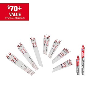 Milwaukee SAWZALL Metal Cutting Bi-Metal Reciprocating Saw Blade Set (16-Piece) with 2 Carbide Blades $25