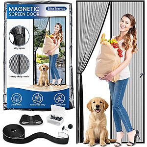 PrimeMembers: BlissTrends 38"×83" Magnetic Mesh Screen Door (Black) $6.99 + Free Shipping
