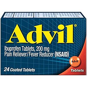 [SnS, AC] $0.75 | Advil Tablets, Ibuprofen 200mg, Pain Relief, 24 Tablets at Amazon