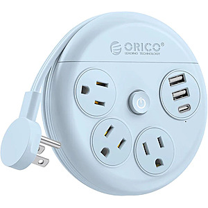 5% on-site direct reduction+40% off-site reduction, ORICO Travel Power Strip, 4Ft Wrap-Around Extension Cord $9.68