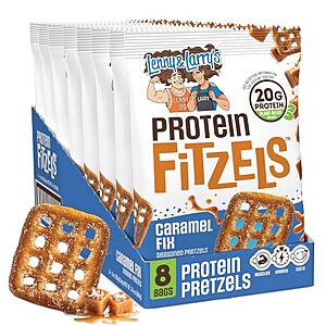 [SnS, AC] $9.74 | 8-Pack 3-Oz Lenny & Larry's FITZELS Protein Pretzels Caramel Fix (Caramel Fix) at Amazon