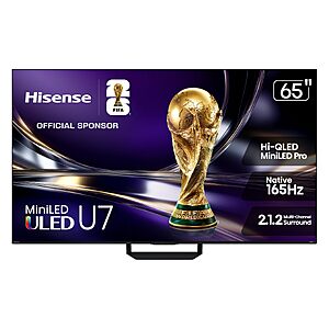 Hisense - 65 Class U7 MiniLED QLED UHD 4K HDR Glare-Free Smart Google TV with Gemini (2026) $847.99