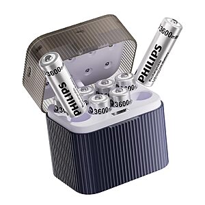 PHILIPS 8-Pack Rechargeable AA Lithium Batteries $35
