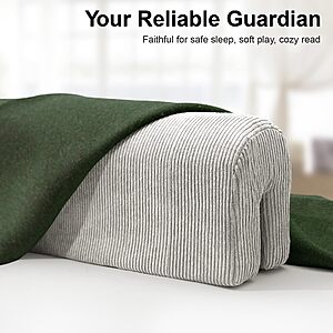 Bed Rail Bumpers for Toddlers, U-Shaped 3 Ft Kid Bed Bumpers, Gray $17.99