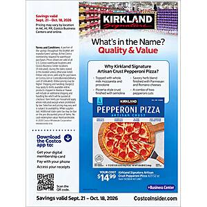 Costco October 2026 Coupon book Valid Sep 21- Oct 18 ,2026