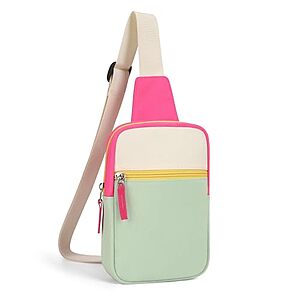 Cotmcor Girls' Colorblock Crossbody Sling Bag w/ Adjustable Strap (Beige & Green) $7.14 + Free Shipping w/ Prime or on $35+