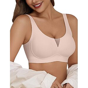 Avidlove Bralettes for Women with Support No Underwire Full Coverage Deep V Bra Soft Push Up Everyday Bras with Extender Coupled $9.99