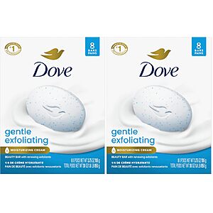 Dove Beauty Bar Soap Gentle Exfoliating,for Soft,Smooth Skin,Gently Renews Skin 3.75 oz,(Pack of 16) $14.45