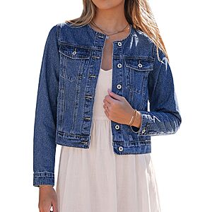 Amazon – luvamia Women's Collarless Denim Jacket - $20.99 w/ Code