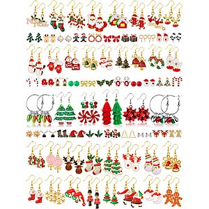 Amazon – Gushu Women's 70-Pair Christmas Earrings Set - $14.49 w/ Code
