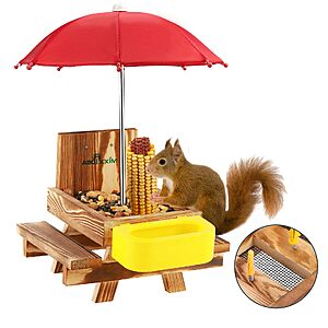 Amazon – MIXXIDEA Wooden Squirrel Feeder Table - $13.19 w/ Code